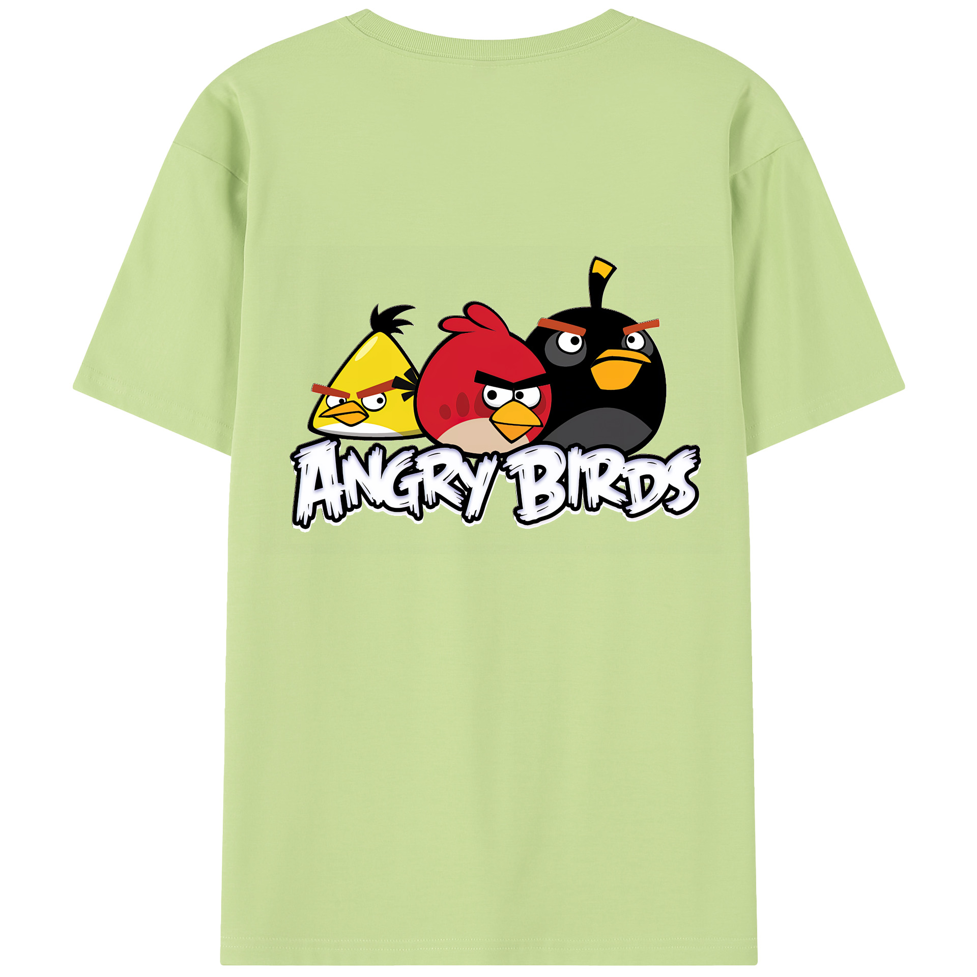 （画像用） Angry Birds アングリーバード 綿100％半袖Tシャツ（背面プリント）